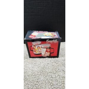 Campbells Soup Tin Salt and Pepper Shakers With Handles. F